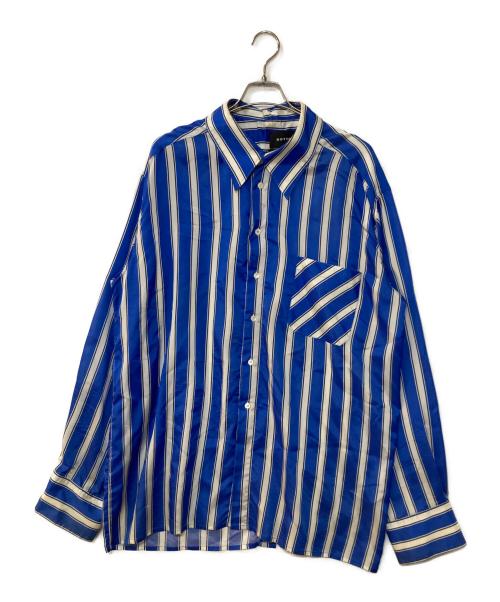 BOTTER（ボッター）BOTTER (ボッター) SIDE LABER LINING SHIRT ホワイト×ブルー サイズ:48の古着・服飾アイテム