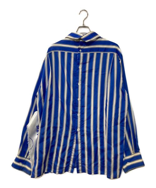 BOTTER（ボッター）BOTTER (ボッター) SIDE LABER LINING SHIRT ホワイト×ブルー サイズ:48の古着・服飾アイテム