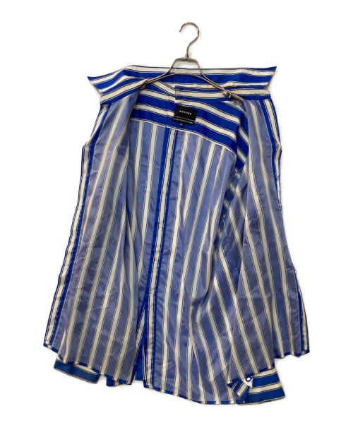 BOTTER（ボッター）BOTTER (ボッター) SIDE LABER LINING SHIRT ホワイト×ブルー サイズ:48の古着・服飾アイテム