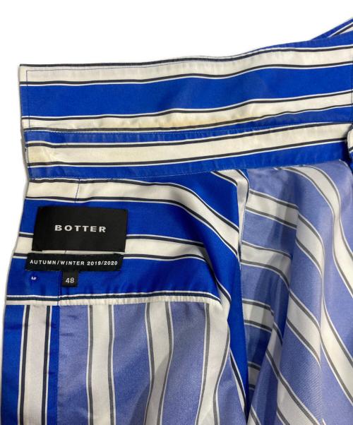 BOTTER（ボッター）BOTTER (ボッター) SIDE LABER LINING SHIRT ホワイト×ブルー サイズ:48の古着・服飾アイテム