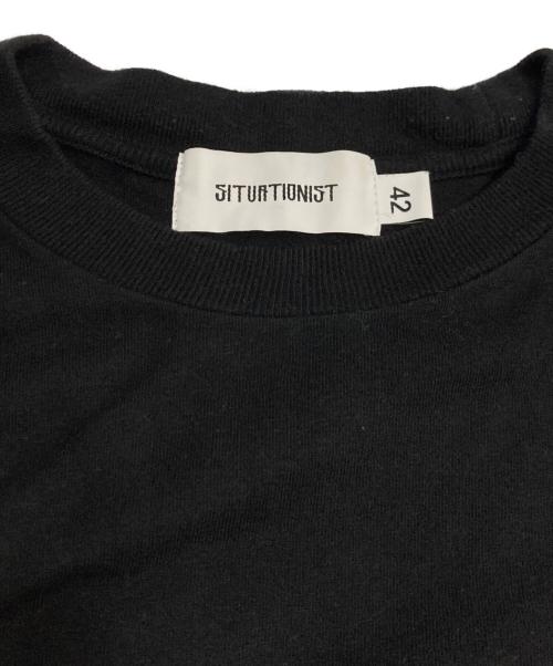 SITUATIONIST（シチュエーショニスト）SITUATIONIST (シチュエーショニスト) FRAGMENT DESIGN (フラグメントデザイン) プリントTシャツ ブラック サイズ:42の古着・服飾アイテム