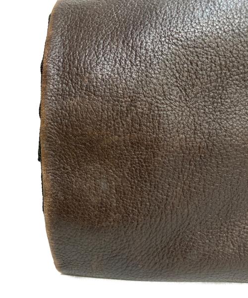 ERMENEGILDO ZEGNA（エルメネジルド・ゼニア）ERMENEGILDO ZEGNA (エルメネジルド・ゼニア) レザーコンビメッセンジャーバッグ ブラウンの古着・服飾アイテム