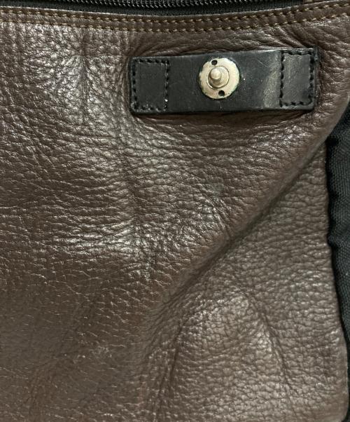 ERMENEGILDO ZEGNA（エルメネジルド・ゼニア）ERMENEGILDO ZEGNA (エルメネジルド・ゼニア) レザーコンビメッセンジャーバッグ ブラウンの古着・服飾アイテム