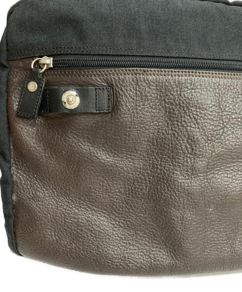 ERMENEGILDO ZEGNA（エルメネジルド・ゼニア）ERMENEGILDO ZEGNA (エルメネジルド・ゼニア) レザーコンビメッセンジャーバッグ ブラウンの古着・服飾アイテム