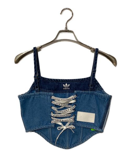 adidas（アディダス）adidas (アディダス) トレフォイルロゴ　デニムビスチェ　IW5671 インディゴ サイズ:６の古着・服飾アイテム