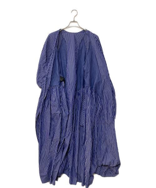 Curensology（カレンソロジー）Curensology (カレンソロジー) 2WAYストライプワンピース ブルー サイズ:Fの古着・服飾アイテム