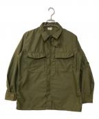 US ARMYユーエスアーミー）の古着「70`sヘリクルーシャツ 71年会計　 8415-935-4897」｜グリーン