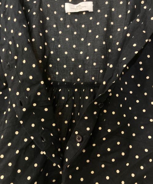 SOIL（ソイル）SOIL (ソイル) ドットノースリーブワンピース ブラック サイズ:2の古着・服飾アイテム