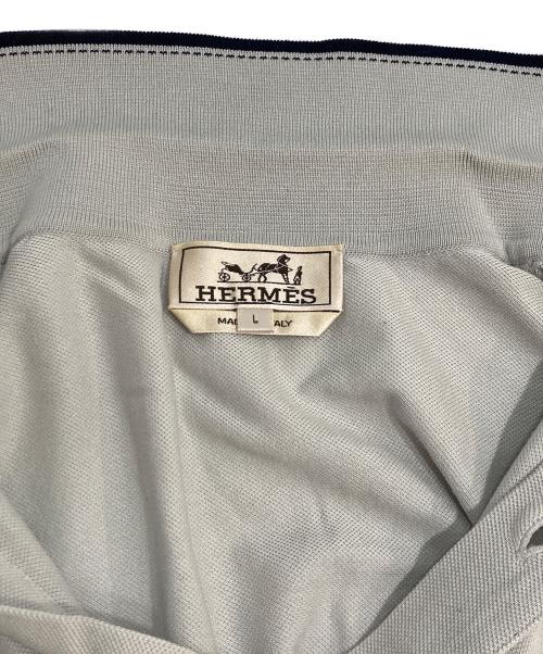 HERMES（エルメス）HERMES (エルメス) H刺繍 ロゴポロシャツ グレー サイズ:Lの古着・服飾アイテム