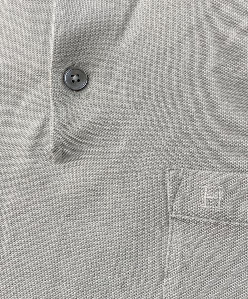 HERMES（エルメス）HERMES (エルメス) H刺繍 ロゴポロシャツ グレー サイズ:Lの古着・服飾アイテム