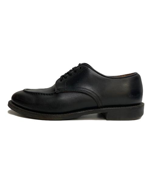WHELL ROBE（ウィールローブ）WHELL ROBE (ウィールローブ) HEAVY STITCHING MOC TOE Uチップシューズ ブラック サイズ:7Dの古着・服飾アイテム