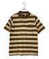stussy（ステューシー）の古着「ボーダー ポロシャツ」｜ベージュ×ブラウン