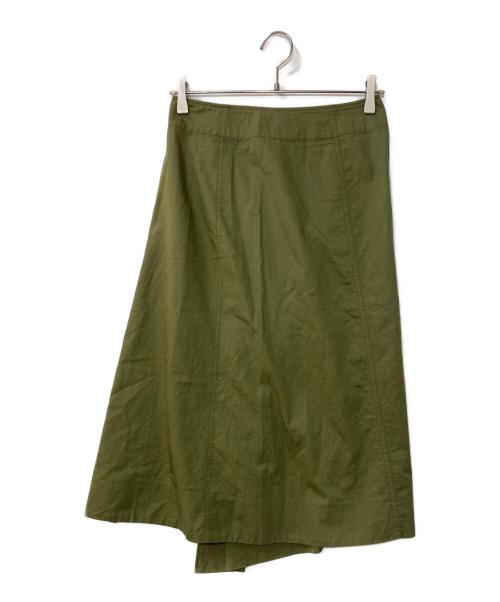 LEMAIRE（ルメール）LEMAIRE (ルメール) コットンリネンラップスカート cotton-linen lap skirt グリーン サイズ:34の古着・服飾アイテム