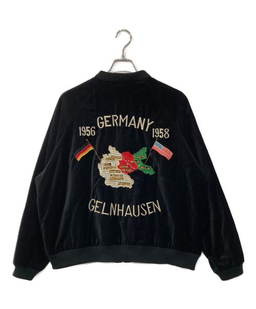 THRIFTY LOOK（スリフティールック）THRIFTY LOOK (スリフティールック) REVERSIBLE SOUVENIR GERMANY JACKET　リバーシブルスーベニアジャケット ブラック サイズ:Lの古着・服飾アイテム