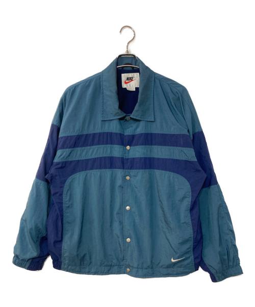 NIKE（ナイキ）NIKE (ナイキ) 90`sパネルコーチジャケット　バイカラーナイロンジャケット　銀タグ ネイビー×ブルー サイズ:Lの古着・服飾アイテム