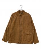 ROCA WEARロカウェア）の古着「00`sオーバーサイズチェックブルゾン　ジップジャケット　382-033081」｜ブラウン