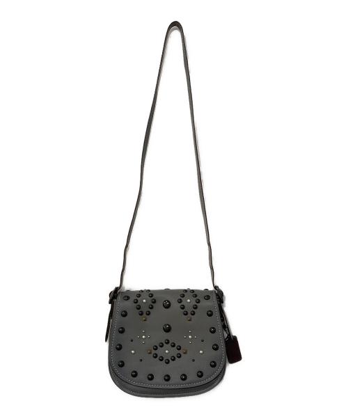 COACH（コーチ）COACH (コーチ) スタッズサドルバッグ グレーの古着・服飾アイテム