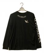 1PIU1UGUALE3 RELAXウノピゥウノウグァーレトレ リラックス）の古着「ロングプリントTシャツ」｜ブラック