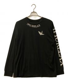 1PIU1UGUALE3 RELAX（ウノピゥウノウグァーレトレ リラックス）の古着「ロングプリントTシャツ」｜ブラック