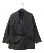 SALON adam et rope'サロンアダムエロペ）の古着「Riopele ビスコースウールツイルダブルジャケット」｜グレー