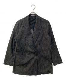 SALON adam et rope'（サロンアダムエロペ）の古着「Riopele ビスコースウールツイルダブルジャケット」｜グレー
