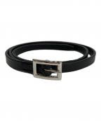Aetaアエタ）の古着「SQUARE BUCKLE BELT スクエアバックルベルト」｜ブラック