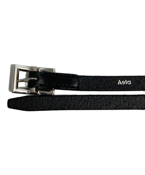 Aeta（アエタ）Aeta (アエタ) SQUARE BUCKLE BELT スクエアバックルベルト ブラックの古着・服飾アイテム