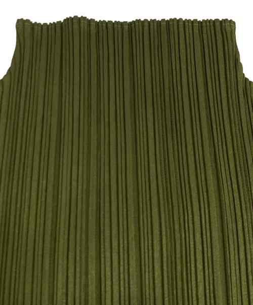PLEATS PLEASE（プリーツプリーズ）PLEATS PLEASE (プリーツプリーズ) ボトルネックノースリーブプリーツカットソー　PP87-JK663 グリーン サイズ:3の古着・服飾アイテム