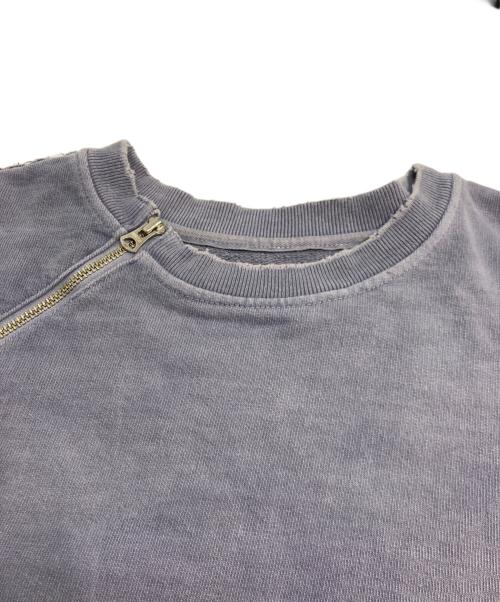 jieda（ジエダ）jieda (ジエダ) DAMAGE ZIP OVER SWEAT CREW/ダメージ ジップ オーバースウェット ブルー サイズ:1の古着・服飾アイテム