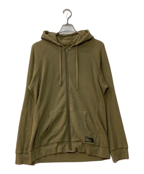stussy（ステューシー）stussy (ステューシー) サーマル ジップパーカー オリーブ サイズ:MEDIUMの古着・服飾アイテム