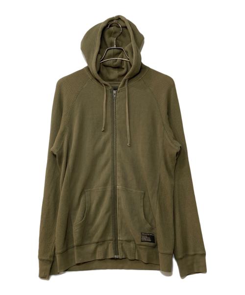 stussy（ステューシー）stussy (ステューシー) サーマル ジップパーカー オリーブ サイズ:MEDIUMの古着・服飾アイテム