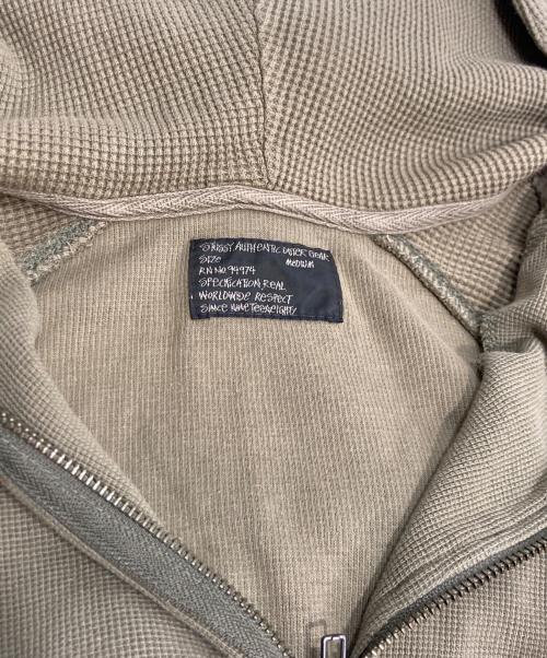 stussy（ステューシー）stussy (ステューシー) サーマル ジップパーカー オリーブ サイズ:MEDIUMの古着・服飾アイテム