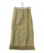AURALEEオーラリー）の古着「WASHI BASKET FRINGE SKIRT」｜ベージュ