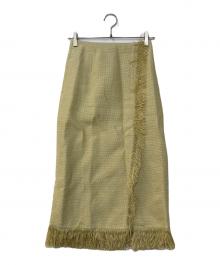 AURALEE（オーラリー）の古着「WASHI BASKET FRINGE SKIRT」｜ベージュ