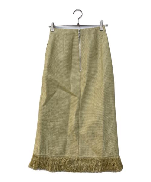 AURALEE（オーラリー）AURALEE (オーラリー) WASHI BASKET FRINGE SKIRT ベージュの古着・服飾アイテム