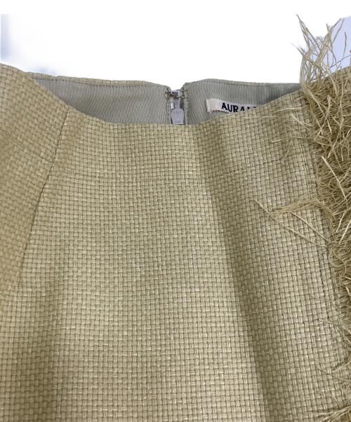 AURALEE（オーラリー）AURALEE (オーラリー) WASHI BASKET FRINGE SKIRT ベージュの古着・服飾アイテム