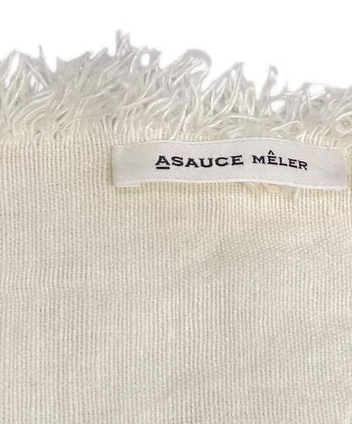 ASAUCE MELER（アソースメレ）ASAUCE MELER (アソースメレ) 大判リネンストール イエローの古着・服飾アイテム