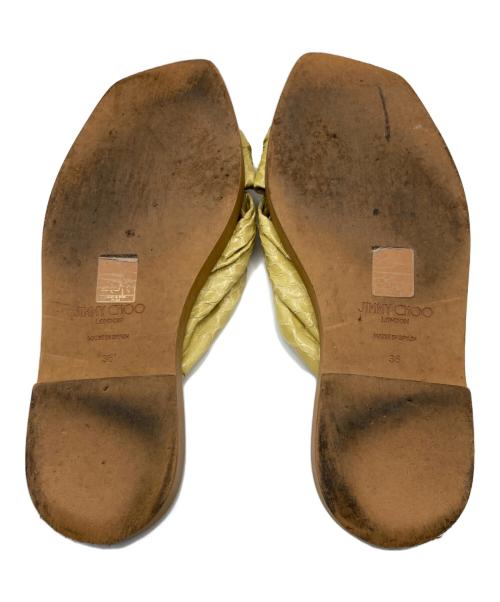 JIMMY CHOO（ジミーチュウ）JIMMY CHOO (ジミーチュウ) トロピカ フラットサンダル イエロー サイズ:36の古着・服飾アイテム