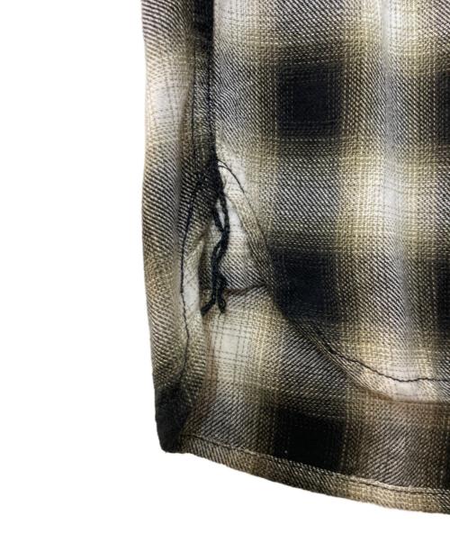 FIVE BROTHER（ファイブブラザー）FIVE BROTHER (ファイブブラザー) オンブレチェック マチ付 半袖シャツ グレー サイズ:Sの古着・服飾アイテム