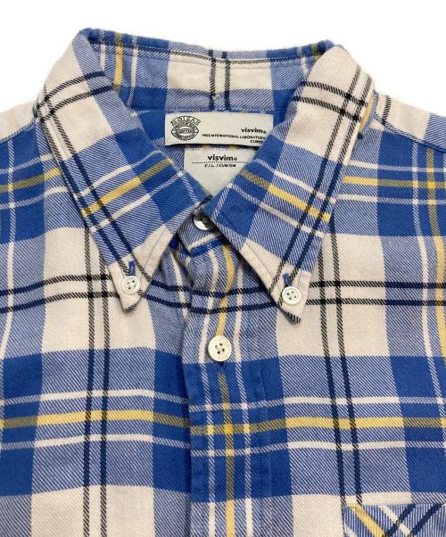 VISVIM（ビズビム）VISVIM (ビズビム) ボタンダウンチェックシャツ ブルー サイズ:1の古着・服飾アイテム