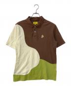 GOLF WANGゴルフワン）の古着「ブロックポロシャツ」｜ブラウン
