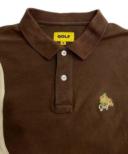GOLF WANG（ゴルフワン）GOLF WANG (ゴルフワン) ブロックポロシャツ ブラウン サイズ:Mの古着・服飾アイテム