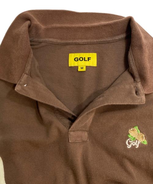 GOLF WANG（ゴルフワン）GOLF WANG (ゴルフワン) ブロックポロシャツ ブラウン サイズ:Mの古着・服飾アイテム