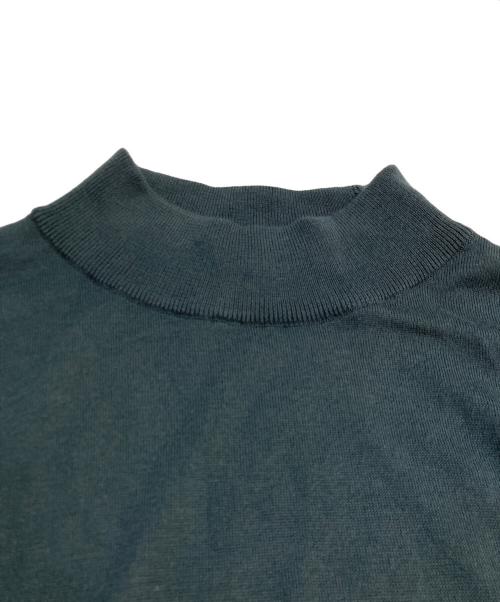JOHN SMEDLEY（ジョンスメドレー）JOHN SMEDLEY (ジョンスメドレー) モックネック半袖コットンニットＴシャツ グリーン サイズ:Lの古着・服飾アイテム