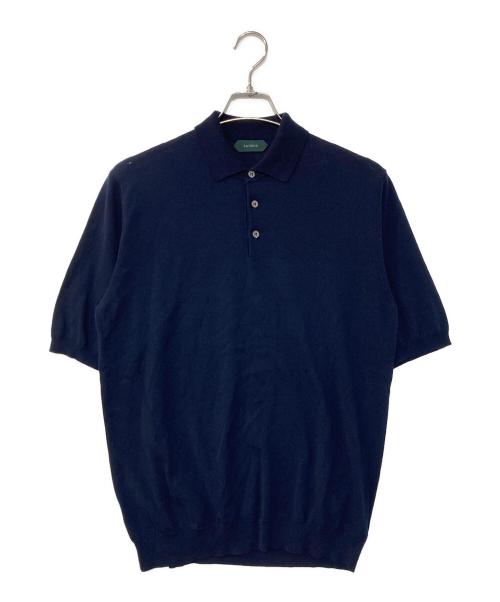 Zanone（ザノーネ）Zanone (ザノーネ) クレープコットンニットポロ ネイビー サイズ:52の古着・服飾アイテム