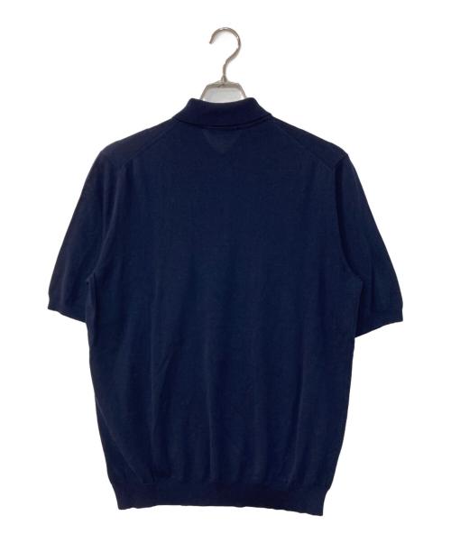 Zanone（ザノーネ）Zanone (ザノーネ) クレープコットンニットポロ ネイビー サイズ:52の古着・服飾アイテム