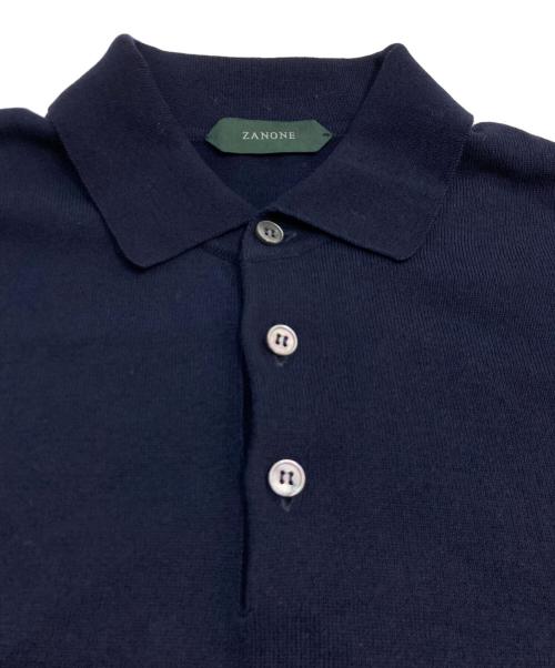Zanone（ザノーネ）Zanone (ザノーネ) クレープコットンニットポロ ネイビー サイズ:52の古着・服飾アイテム