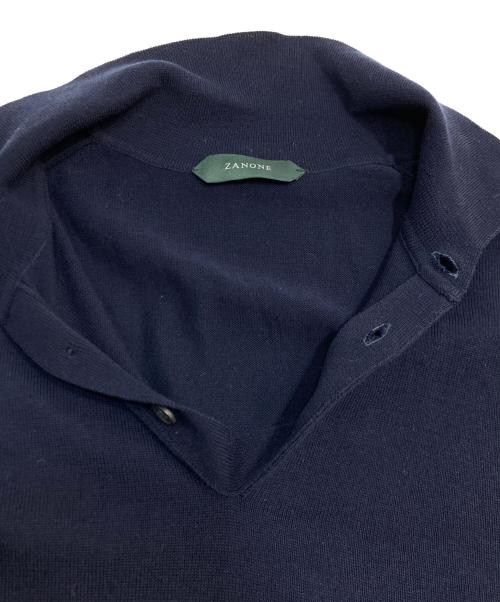 Zanone（ザノーネ）Zanone (ザノーネ) クレープコットンニットポロ ネイビー サイズ:52の古着・服飾アイテム