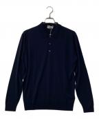 JOHN SMEDLEYジョンスメドレー）の古着「BELPER SHIRT LS エクストラファインメリノウールウールニットポロシャツ」｜レッド