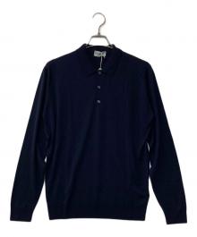 JOHN SMEDLEY（ジョンスメドレー）の古着「BELPER SHIRT LS エクストラファインメリノウールウールニットポロシャツ」｜レッド